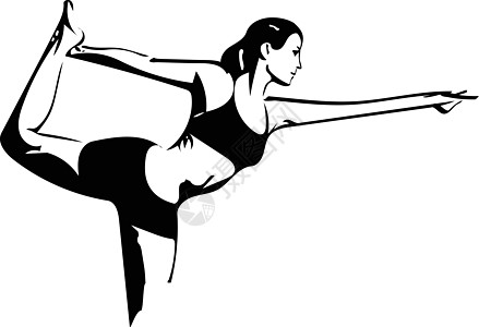妇女做瑜伽身体力量青年草图成人专注冥想姿势插图体操图片