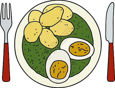菠菜鸡蛋和土豆图片