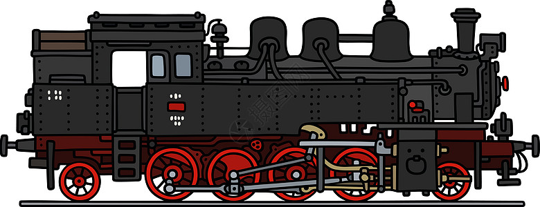 老式蒸汽机车材料货物车皮红色运输车辆教练机器卡通片邮政图片