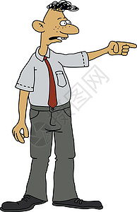 穿白衬衫的搞笑男人小伙子衬衫手臂领带绅士白色灰色红色老板卡通片图片