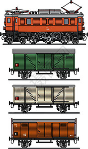 复古电动货运列车图片