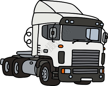 白色拖车卡车车辆拖带发动机货车汽车拖拉机货物卡通片运输图片