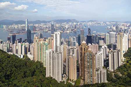中国香港香港 中国2020年CIRCA 维多利亚山峰对香港市的惊人景象旅游地标城市建筑旅行金融顶峰太阳日落景观图片
