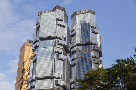 中国香港 — 2019年11月 力宝中心双塔 香港标志性现代建筑图片