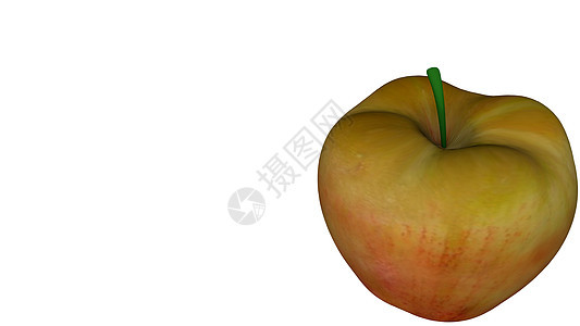 在白色背景中孤立的红苹果和绿苹果饮食苹果片水果叶子茶点食物营养小吃图片