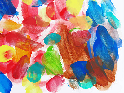 多彩抽象水彩画原色水彩艺术手指打印孩子绘画草图工艺帆布图片