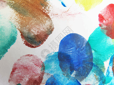 多彩抽象水彩画教育创造力插图打印水彩原色海浪颜料手工草图图片
