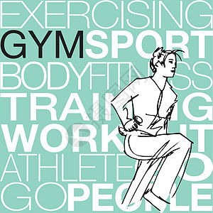 在 gy 举哑铃的女人的插图女士健身房绘画运动装运动员重量护理女孩运动训练图片