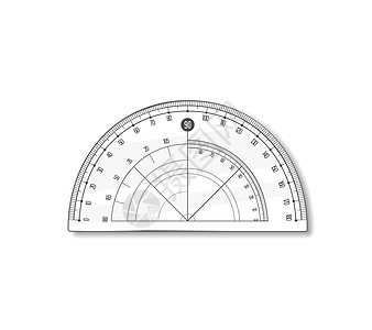 量角器角度圆尺 矢量数学几何透明塑料学校和办公配件 弧度 图形逼真它制作图案图片