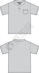 Polo 衫短袖的矢量模板插图男生衣服运动黑色白色团队棉布小样纺织品衣领图片