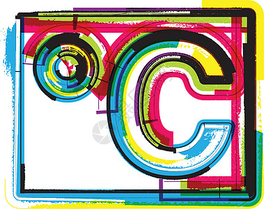 五颜六色的 Grunge 象征艺术按钮字体艺术品插图脚本条纹涂鸦手绘寒冷图片