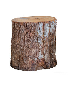 孤立的粗木头凳子或椅子 手工制造的手工艺家具工艺木板树干树桩材料圆形工匠木材雕刻棕色图片