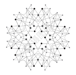 带线和点的矢量形状分子结构装饰品通讯节点圆圈医疗化学家对称装饰生物学药品图片