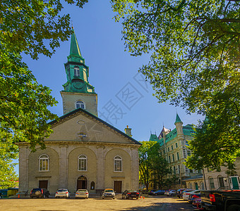 魁北克市圣三一教堂历史质量控制旅行吸引力城市街道景观地标三位一体教会图片
