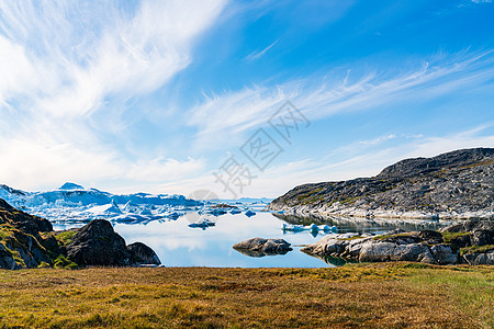 格陵兰北极自然景观 伊卢利萨特冰山有冰山旅游生态旅游峡湾环境旅行生态巡航游客全景假期图片