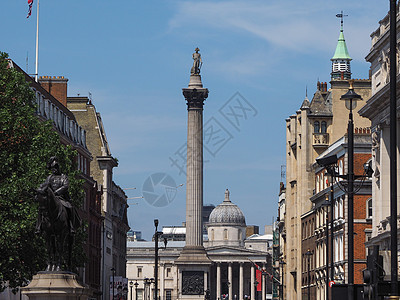 伦敦特拉法加尔广场和纳尔逊专栏图片