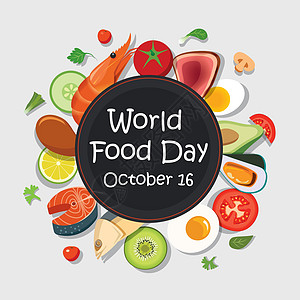 世界粮食日海报模板和背景蔬菜生态广告橙子沙拉饮食邮政插图烹饪卡片图片