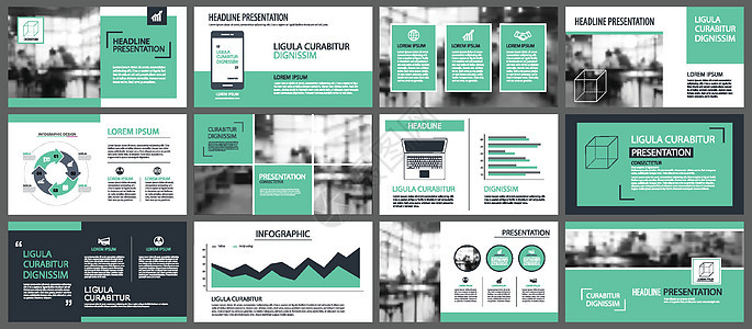 幻灯片图表元素 ba 的绿色演示文稿模板杂志用户项目广告文档年度力量营销商业网络图片