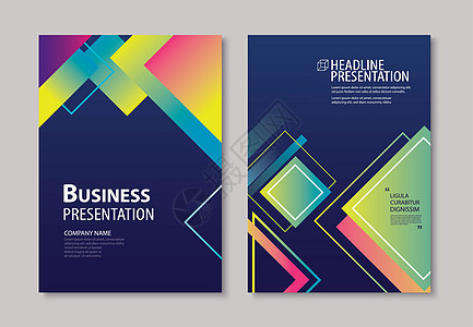 抽象梯度现代几何传单和海报设计温度信息技术小册子卡片长方形商业紫色广告图表三角形图片