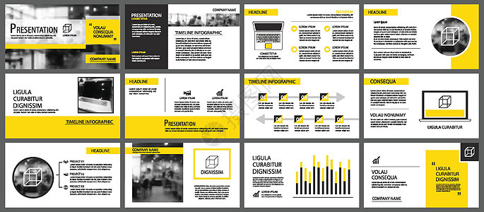 背景幻灯片信息图表的黄色元素 演示文稿界面基调杂志用户项目广告报告网络营销文档背景图片