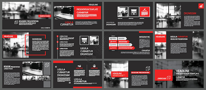 背景幻灯片信息图表的红色和黑色元素 压力营销广告基调产品力量横幅杂志商业工作目录图片