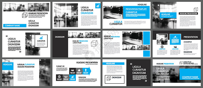 蓝色演示文稿模板和信息图表元素背景用户横幅文档公司网络界面工作项目杂志报告图片