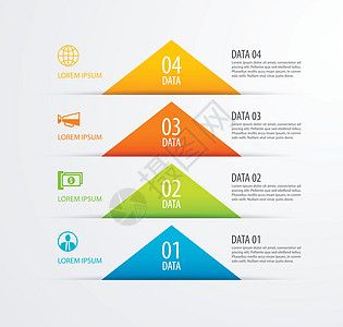 三角形时间线信息图表选项纸模板与 dat推介会小册子战略插图网站商业创造力报告营销进步图片