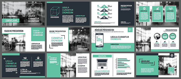 绿色演示文稿模板和信息图表元素酒泉横幅黑色网络年度报告广告公司基调小册子合同图片