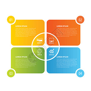 4 矩形信息图表设计模板 矢量可用于图片