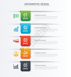 具有 5 个数据的业务索引图表模板 可用于图片