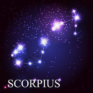 美丽明亮的星星的天蝎座黄道带标志神话十二生肖空气天空科学天文插图装饰品星座地球图片