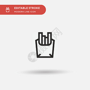 Fries 简单矢量图标 说明符号设计临时垃圾咖啡店盒子菜单咖啡芯片薯条午餐饮料饮食图片