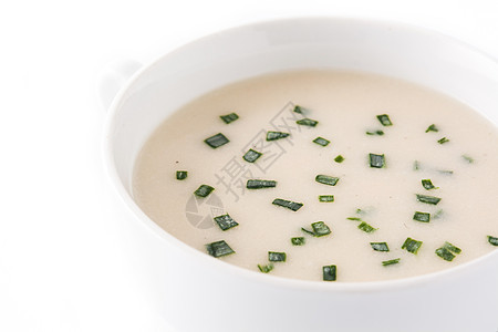 法式葡萄汤碗奶油状奶油营养韭葱白色美食洋葱食物土豆食谱图片