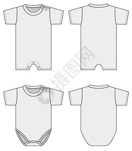 它制作图案婴儿连裤矢量模板材料服装棉布婴儿装载体按钮短袖衬衫服饰男生图片