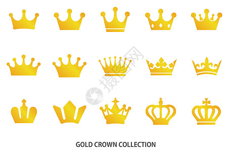 它制作图案的金皇冠图标矢量排行插图艺术品国王女王排名皇帝皇家奢华王国图片