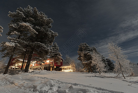 月光照亮的冬季风景 欢迎来自 Hote的灯光图片