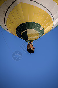 起飞前热气球热气球运动黄色蓝色热气空气驾驶草地自由篮子图片