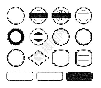 矢量橡皮戳模板插图没有文本文本 spac海豹框架证书圆形圆圈边界墨水邮资标签古董图片