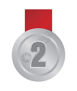 排名奖牌图标说明 银牌第二名插图成功丝带运动绘画成就网页界面图表勋章图片