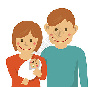 幸福的家庭矢量图和新 bab编辑妻子男生母亲爸爸女士青少年男人卡通片孩子图片