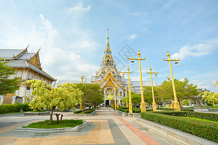 泰国华丽的神庙 索顿瓦拉拉姆寺庙金子历史文化目的地建筑旅游艺术奢华旅行图片
