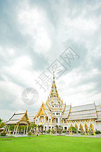 泰国华丽的神庙 索顿瓦拉拉姆寺庙金子游客假期目的地奢华艺术旅行文化历史图片