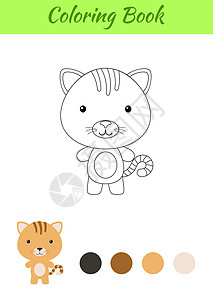 着色页快乐的小宝贝猫 孩子们的图画书 埃德图片