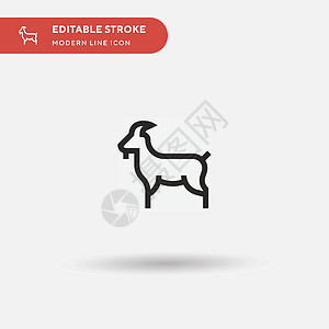 Gaat 简单山羊矢量图标 说明符号设计模板动物绘画羊肉食物插图哺乳动物黑色农业卡通片喇叭图片
