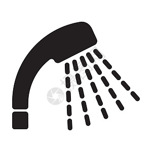 淋浴浴室 ico黑色商业绘画白色界面水滴淋浴房用户插图设计图片