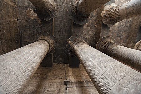 在埃斯纳赫努姆寺的柱子上柱柱纪念碑雕刻旅游风格历史大厅景点旅行崇拜图片