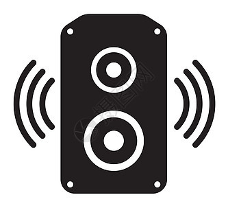 音频扬声器平面矢量 ico电子黑色工作室放大器喇叭艺术白色力量插图音乐背景图片