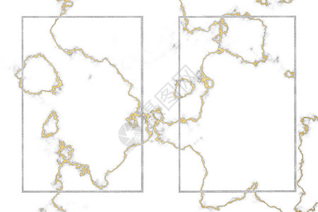 两个边框金银白色大理石图案和豪华内饰图片