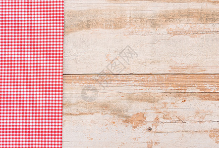 带有红布巾纸的精细厨房餐桌背景餐厅饮食用具纺织品木头食物野餐复古高视角午餐图片