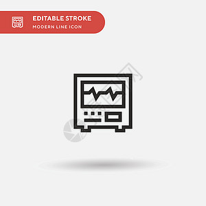 电动心电图简单矢量图标 说明符号设计生活医生韵律心脏病学技术情况卫生脉动脉冲压力图片